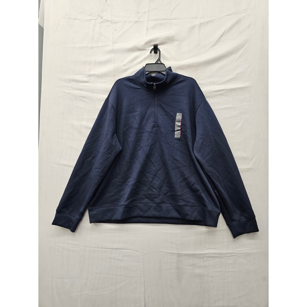 All in Motion Womens Quarter Zip Pullover Navy Poly Blend Athletic Size 2XL